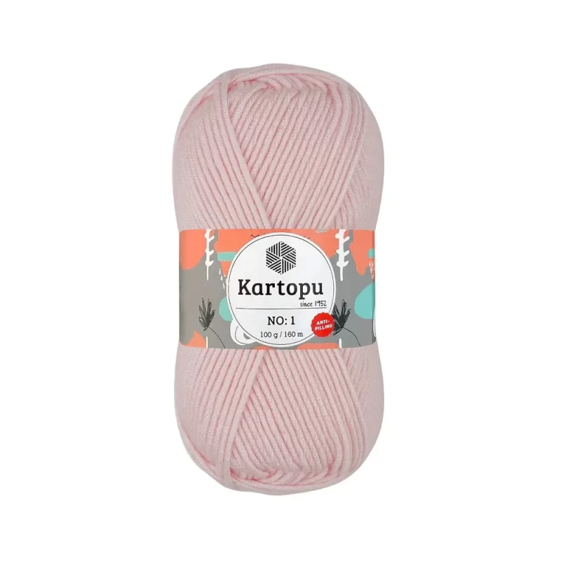 Kartopu No.1 El Örgü İpi - Anti-pilling özellikli, %100 akrilik, yumuşak ve dayanıklı örgü ipi