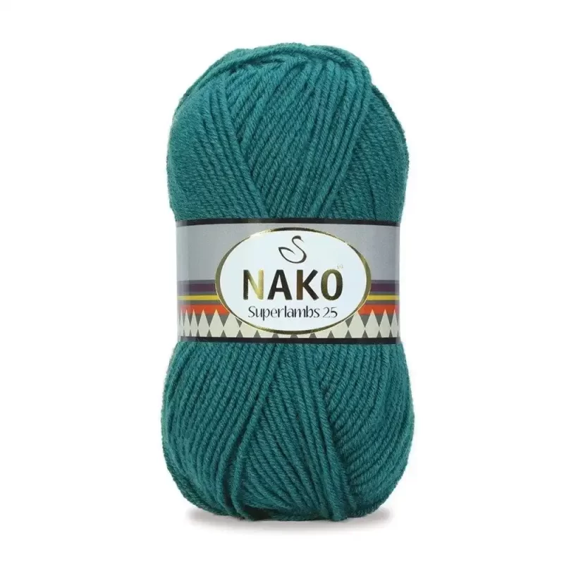 Nako Süperlambs 25 İplik: %25 yün, %75 akrilik, 100 g - 200 m. Kolay örülür, 30°C’de yıkanabilir, zengin renk seçenekleriyle her projeye uygun!