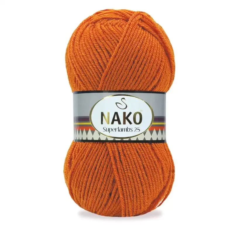 Nako Süperlambs 25 İplik: %25 yün, %75 akrilik, 100 g - 200 m. Kolay örülür, 30°C’de yıkanabilir, zengin renk seçenekleriyle her projeye uygun!