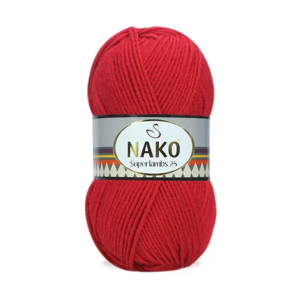 Nako Süperlambs 25 İplik: %25 yün, %75 akrilik, 100 g - 200 m. Kolay örülür, 30°C’de yıkanabilir, zengin renk seçenekleriyle her projeye uygun!