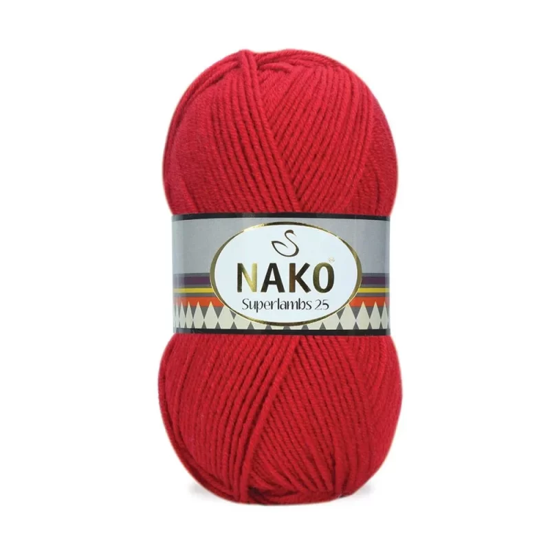 Nako Süperlambs 25 İplik: %25 yün, %75 akrilik, 100 g - 200 m. Kolay örülür, 30°C’de yıkanabilir, zengin renk seçenekleriyle her projeye uygun!