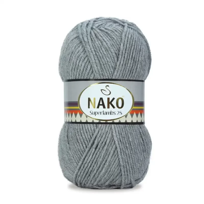 Nako Süperlambs 25 İplik: %25 yün, %75 akrilik, 100 g - 200 m. Kolay örülür, 30°C’de yıkanabilir, zengin renk seçenekleriyle her projeye uygun!