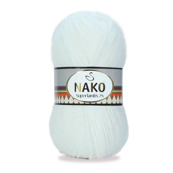 Nako Süperlambs 25 İplik: %25 yün, %75 akrilik, 100 g - 200 m. Kolay örülür, 30°C’de yıkanabilir, zengin renk seçenekleriyle her projeye uygun!