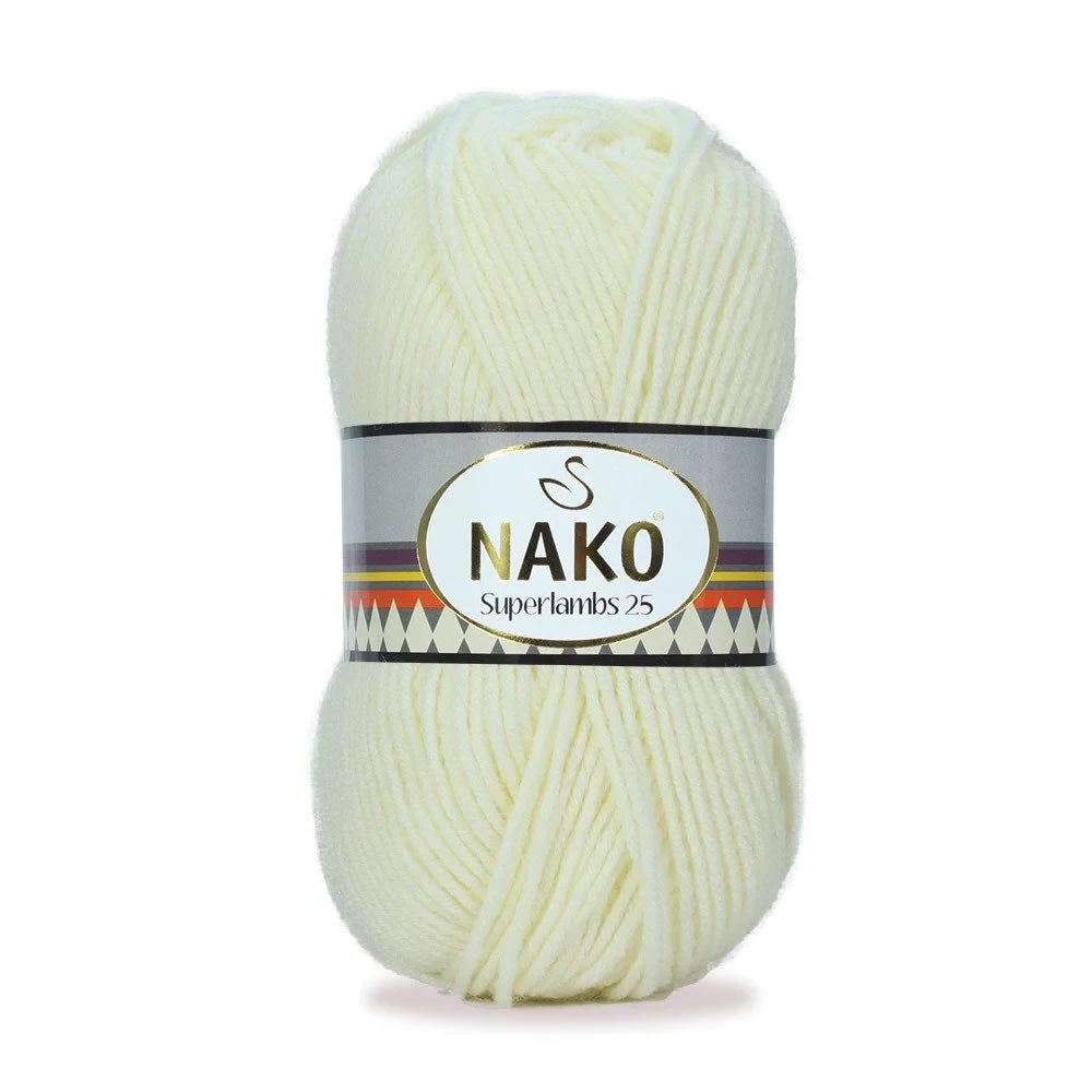 nako-superlambs-25-2378 Nako Süperlambs 25 İplik: %25 yün, %75 akrilik, 100 g - 200 m. Kolay örülür, 30°C’de yıkanabilir, zengin renk seçenekleriyle her projeye uygun!