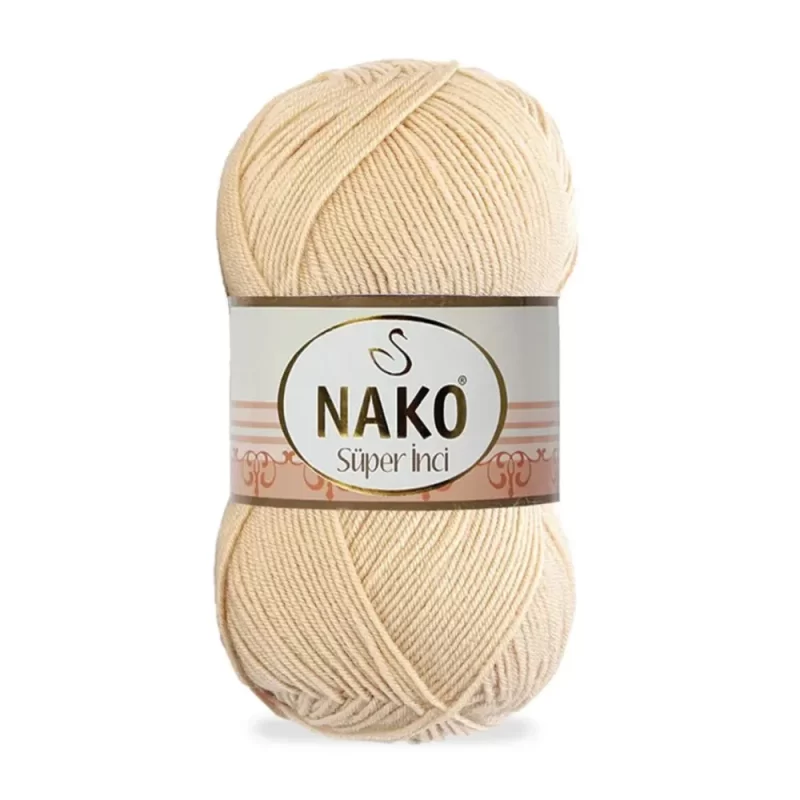 Nako Süper İnci İplik: %25 yün, %75 akrilik, 100 g - 260 m. Kolay örülür, 30°C’de yıkanabilir, zengin renk seçenekleriyle her projeye uygun!