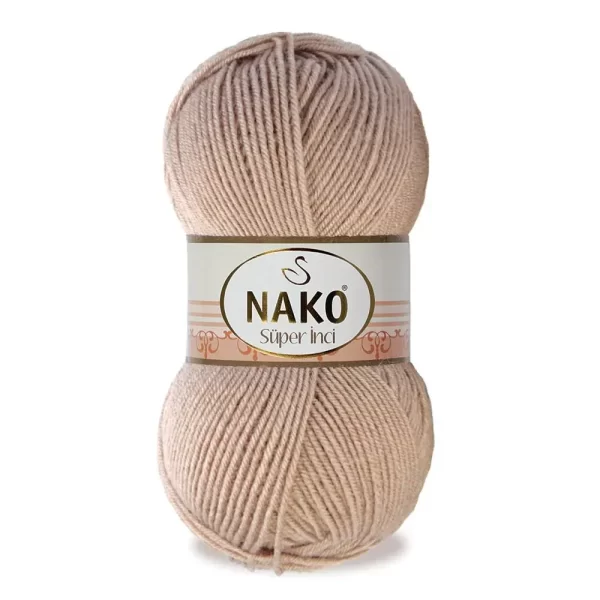 Nako Süper İnci İplik: %25 yün, %75 akrilik, 100 g - 260 m. Kolay örülür, 30°C’de yıkanabilir, zengin renk seçenekleriyle her projeye uygun!