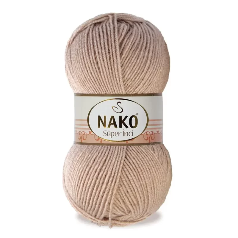 Nako Süper İnci İplik: %25 yün, %75 akrilik, 100 g - 260 m. Kolay örülür, 30°C’de yıkanabilir, zengin renk seçenekleriyle her projeye uygun!