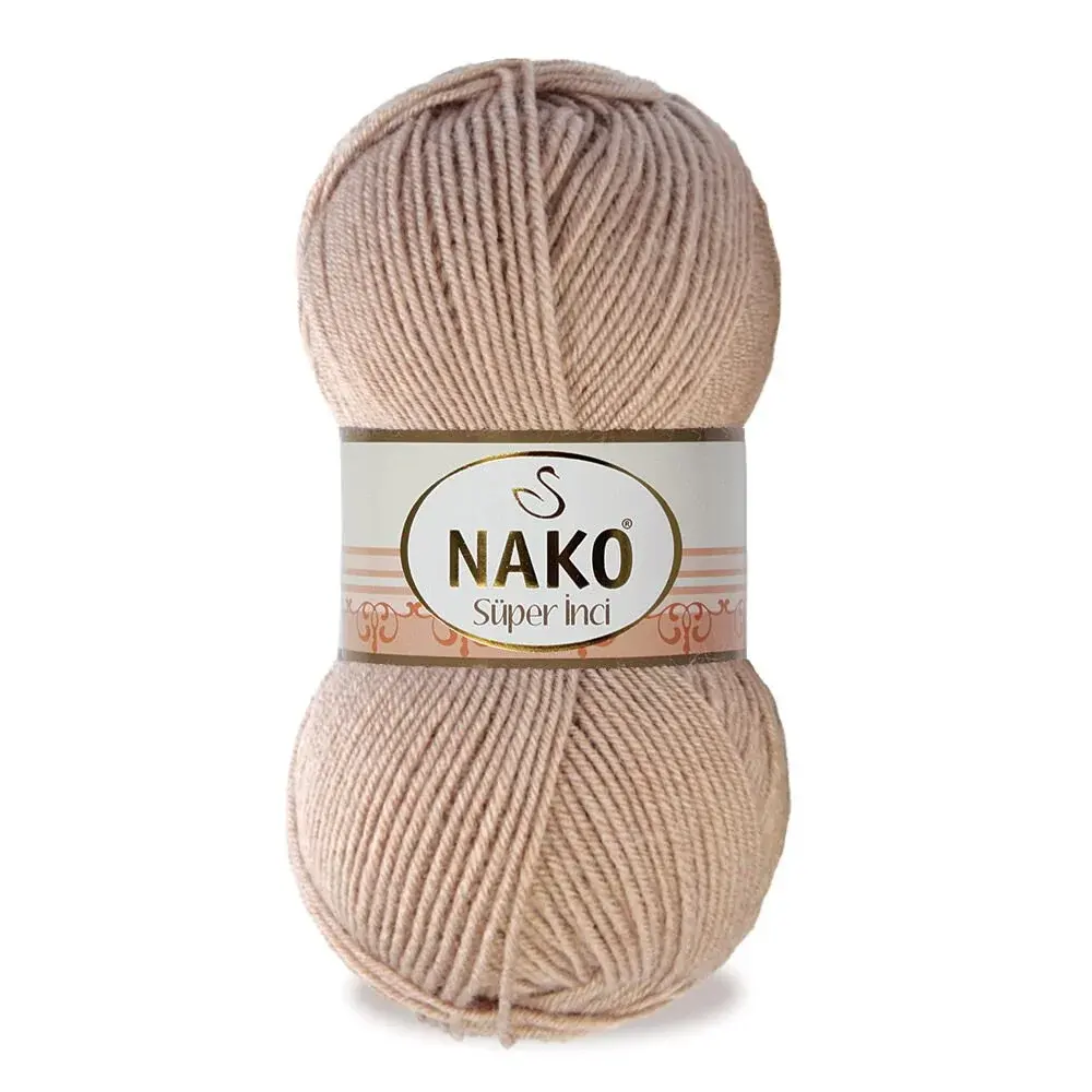 nako-super-inci-23339 Nako Süper İnci İplik: %25 yün, %75 akrilik, 100 g - 260 m. Kolay örülür, 30°C’de yıkanabilir, zengin renk seçenekleriyle her projeye uygun!