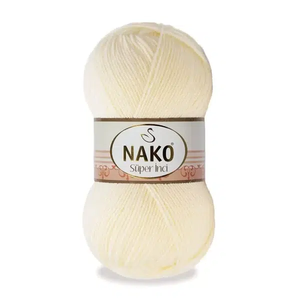 Nako Süper İnci İplik: %25 yün, %75 akrilik, 100 g - 260 m. Kolay örülür, 30°C’de yıkanabilir, zengin renk seçenekleriyle her projeye uygun!