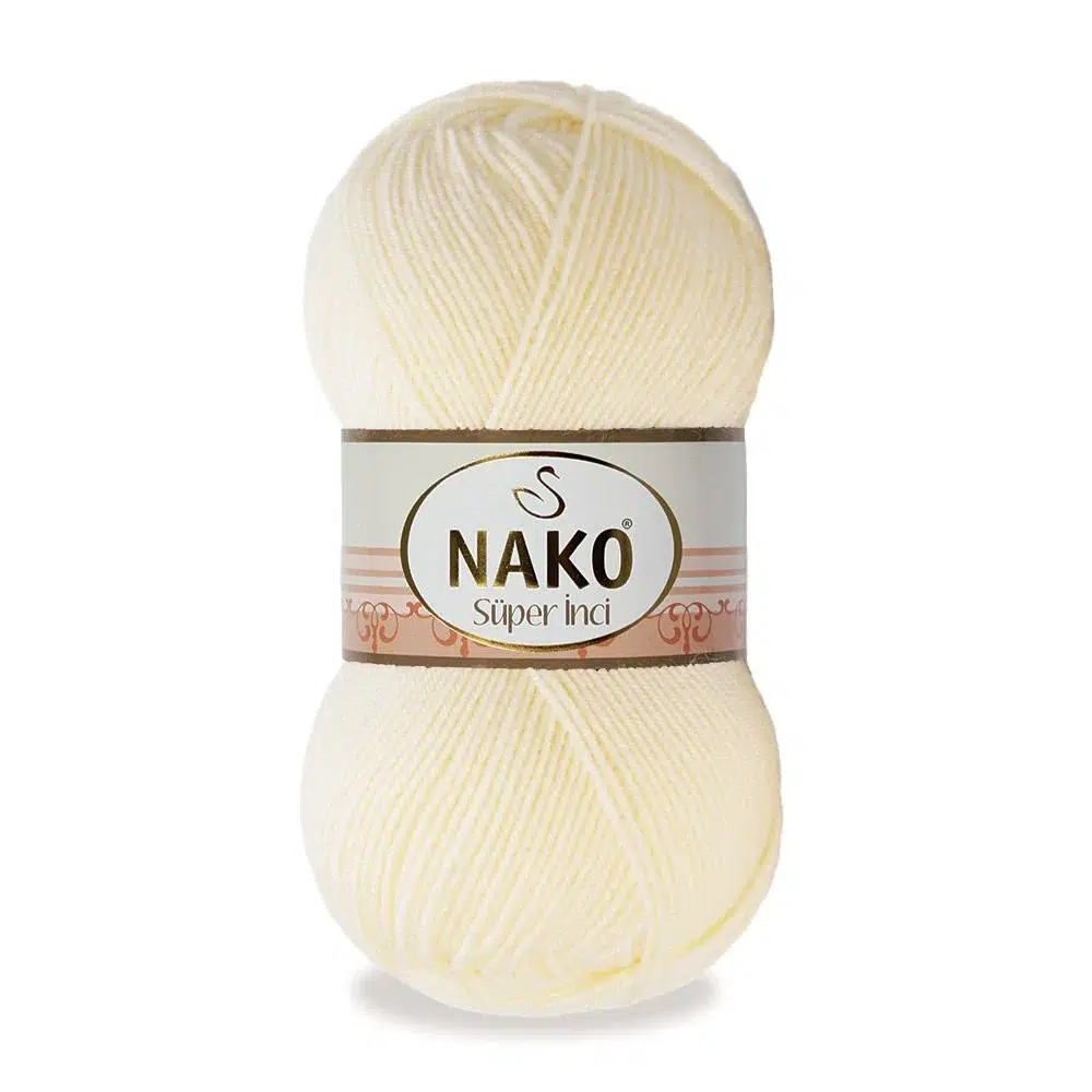 nako-super-inci-256 Nako Süper İnci İplik: %25 yün, %75 akrilik, 100 g - 260 m. Kolay örülür, 30°C’de yıkanabilir, zengin renk seçenekleriyle her projeye uygun!