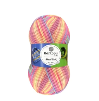 Kartopu Aksoft Batik yumak, kışlık örgü ipi, renkli akrilik iplik