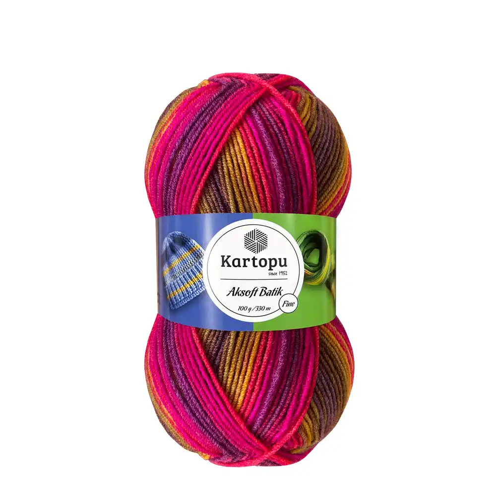 kartopu-aksoft-batik-b59227 Kartopu Aksoft Batik yumak, kışlık örgü ipi, renkli akrilik iplik