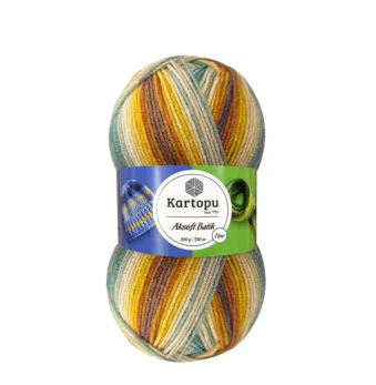 Kartopu Aksoft Batik yumak, kışlık örgü ipi, renkli akrilik iplik