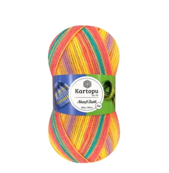 Kartopu Aksoft Batik yumak, kışlık örgü ipi, renkli akrilik iplik