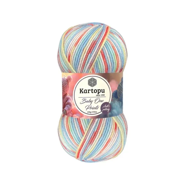 Bebekler ve alerjik cilde sahip bireyler için özel olarak tasarlanmıştır. Tüylenmeyen ve yumuşak bir iplik arıyorsanız, Kartopu baby one prints tam size göre!