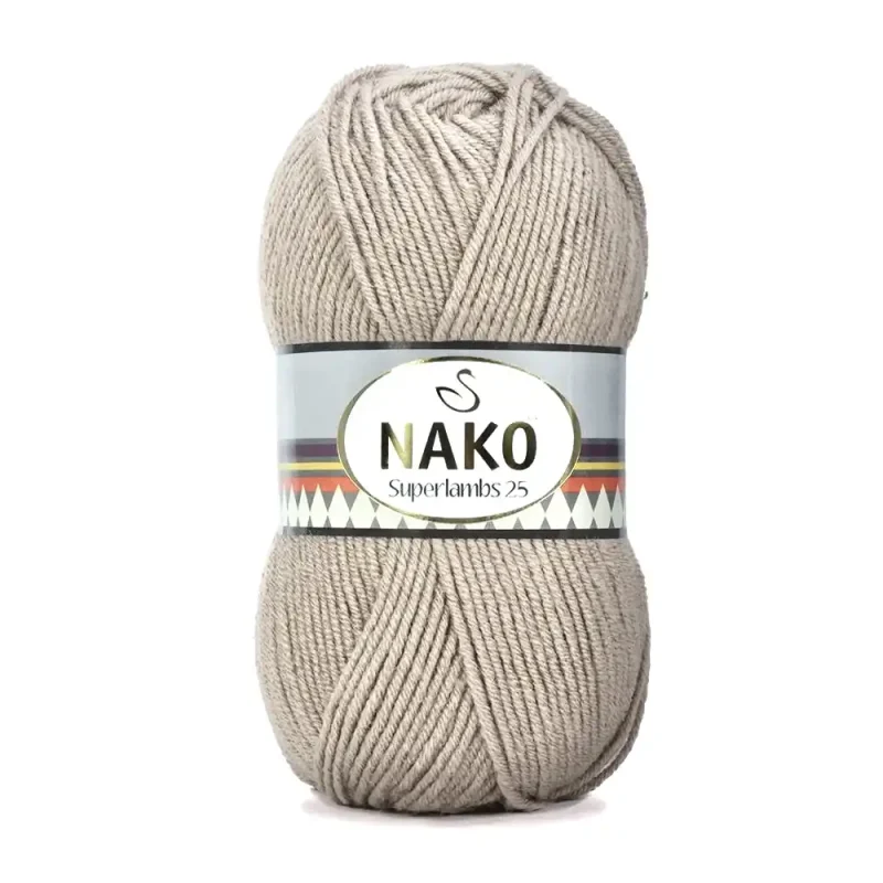 Nako Süperlambs 25 İplik: %25 yün, %75 akrilik, 100 g - 200 m. Kolay örülür, 30°C’de yıkanabilir, zengin renk seçenekleriyle her projeye uygun!