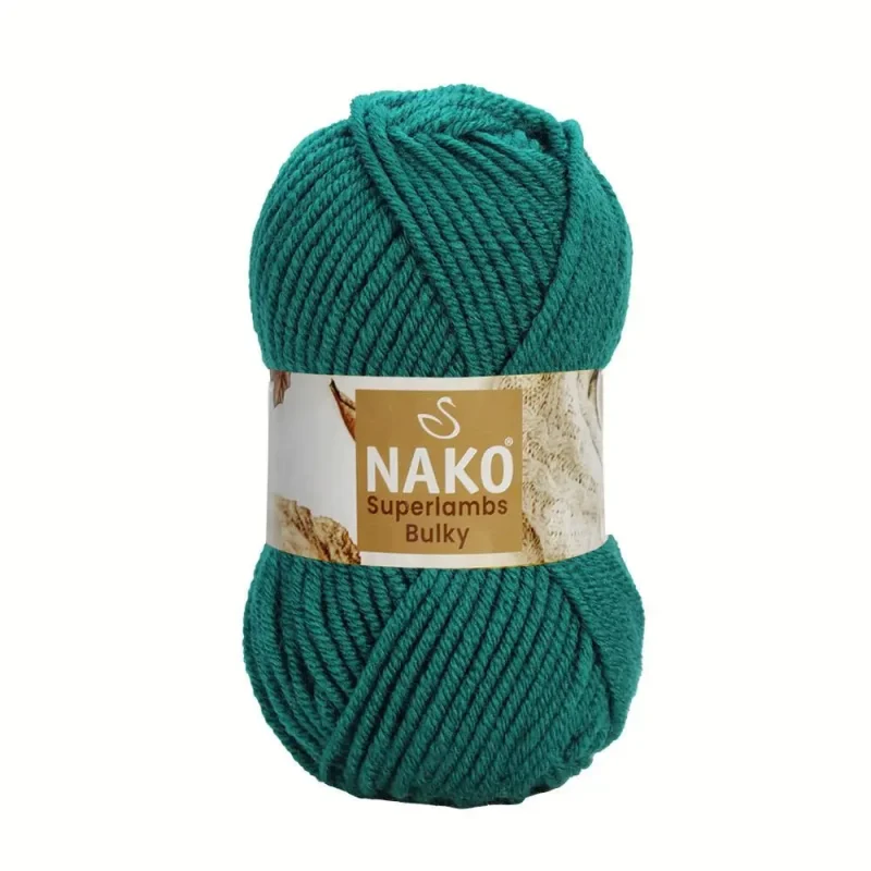 Nako Süperlambs bulky İplik: %25 yün, %75 akrilik, 100 g - 100 m. Kolay örülür, 30°C’de yıkanabilir, zengin renk seçenekleriyle her projeye uygun!
