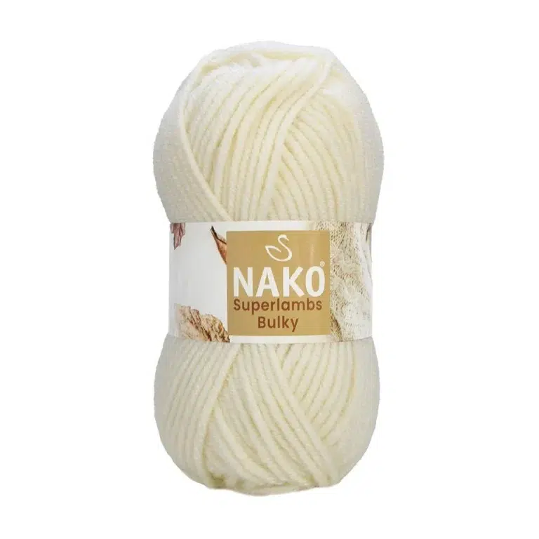 Nako Süperlambs bulky İplik: %25 yün, %75 akrilik, 100 g - 100 m. Kolay örülür, 30°C’de yıkanabilir, zengin renk seçenekleriyle her projeye uygun!
