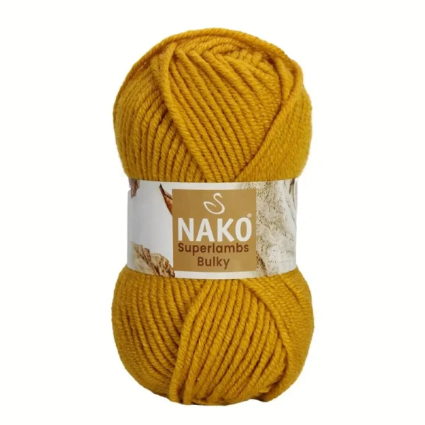 Nako Süperlambs bulky İplik: %25 yün, %75 akrilik, 100 g - 100 m. Kolay örülür, 30°C’de yıkanabilir, zengin renk seçenekleriyle her projeye uygun!