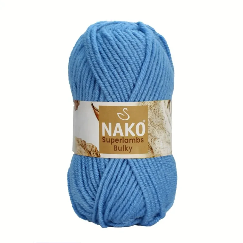 Nako Süperlambs bulky İplik: %25 yün, %75 akrilik, 100 g - 100 m. Kolay örülür, 30°C’de yıkanabilir, zengin renk seçenekleriyle her projeye uygun!