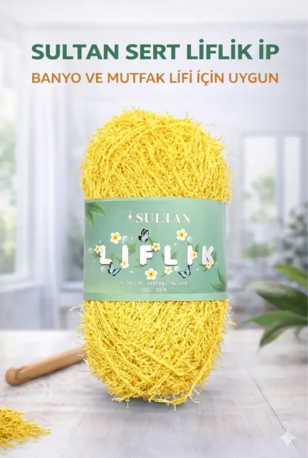Sultan Sert Liflik ipi Sert Mutfak Lifi ve Banyo Lifi İpi Sert Saçaklı ip