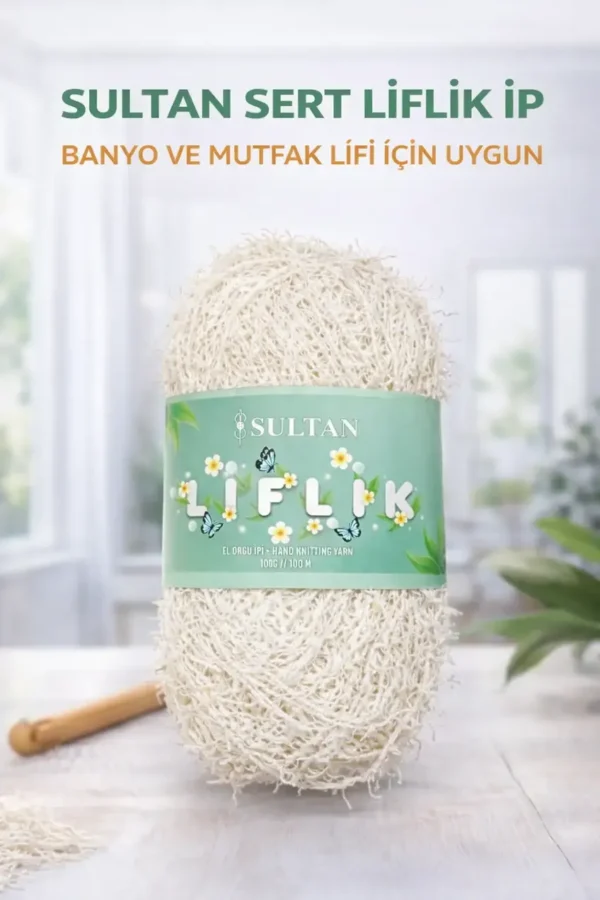 Sultan Sert Liflik ipi Sert Mutfak Lifi ve Banyo Lifi İpi Sert Saçaklı ip